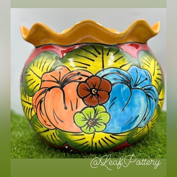 Betty Talavera Handmade Multi Colored Ceramic Planter Pot - Picture 5 of 10